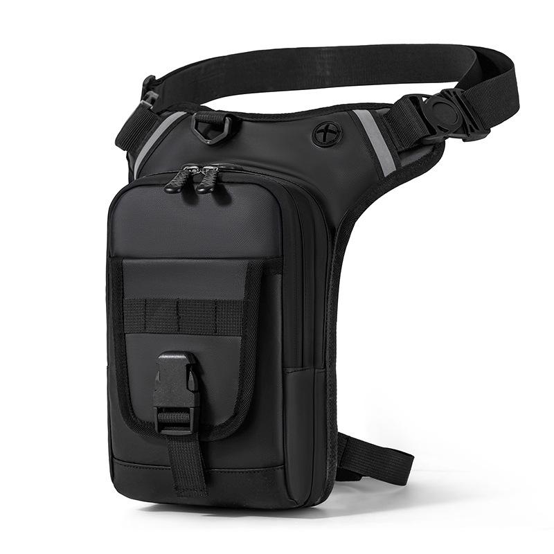 

TS JYL laptop bag,Waterproof Leather Leg Bag Tactical Waist Pack Reflective Riding Backpack OneSize чёрный