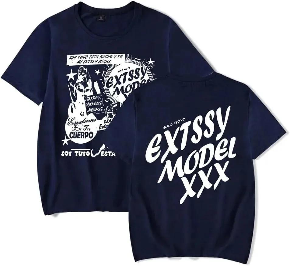Junior H Las Flores Tee Sad Boyz Tour Merch Print Men's T-shirts Summer Women Man Fashion Casual Short Sleeve Cotton Tops Tee