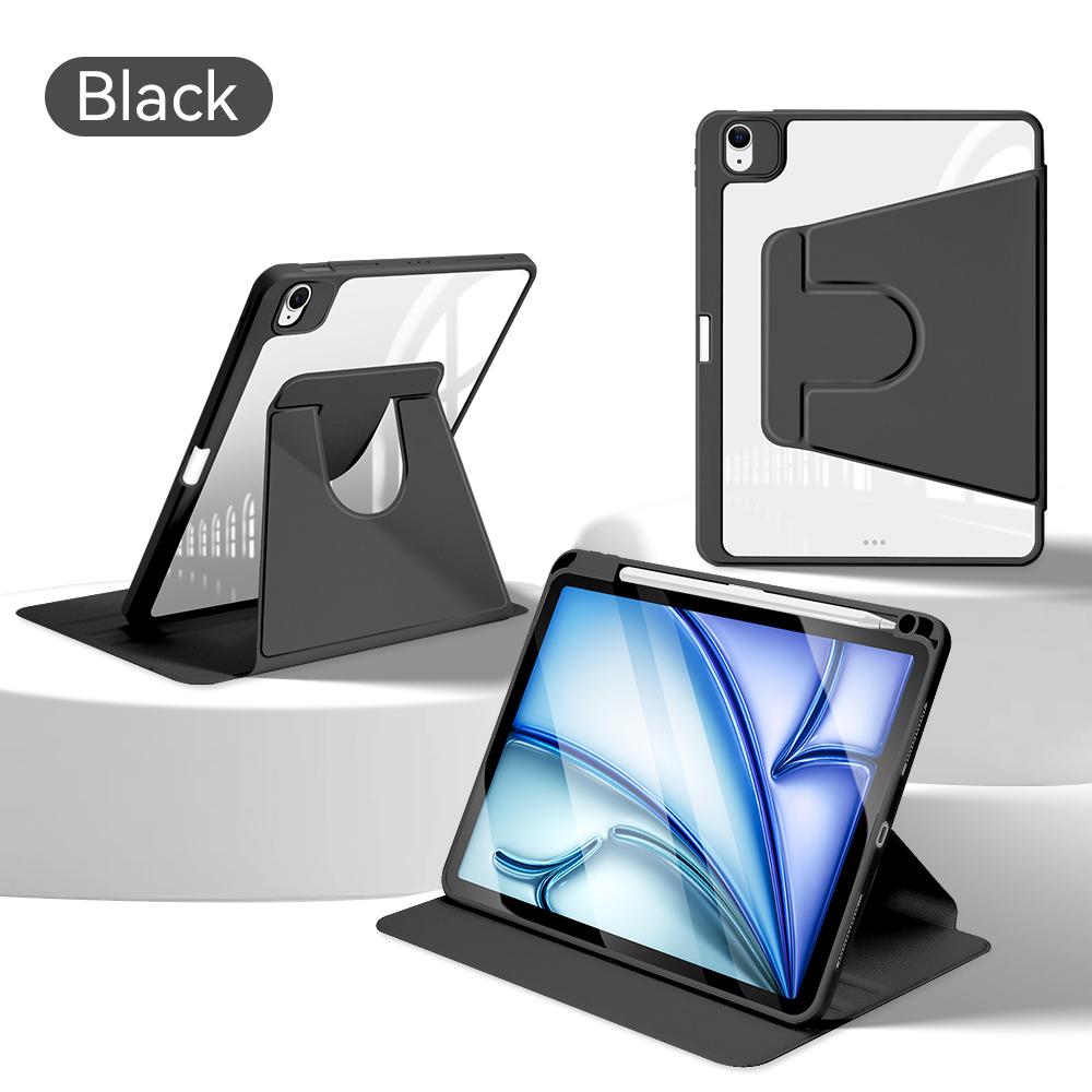 Pour iPad Air 11 M2 Étui Pro M4 Housse à Rotation 360° pour Air 5/4 iPad 10ème 10.9in Mini 6 7/8/9ème 10.2in Pro12.9 Housse de Tablette iPad Air 11 M2 noir