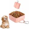 Cute Foldable Silicone Dog Bowl with Lock - Portable Travel Pet Food and Water Tray for Walking, Hiking and Camping