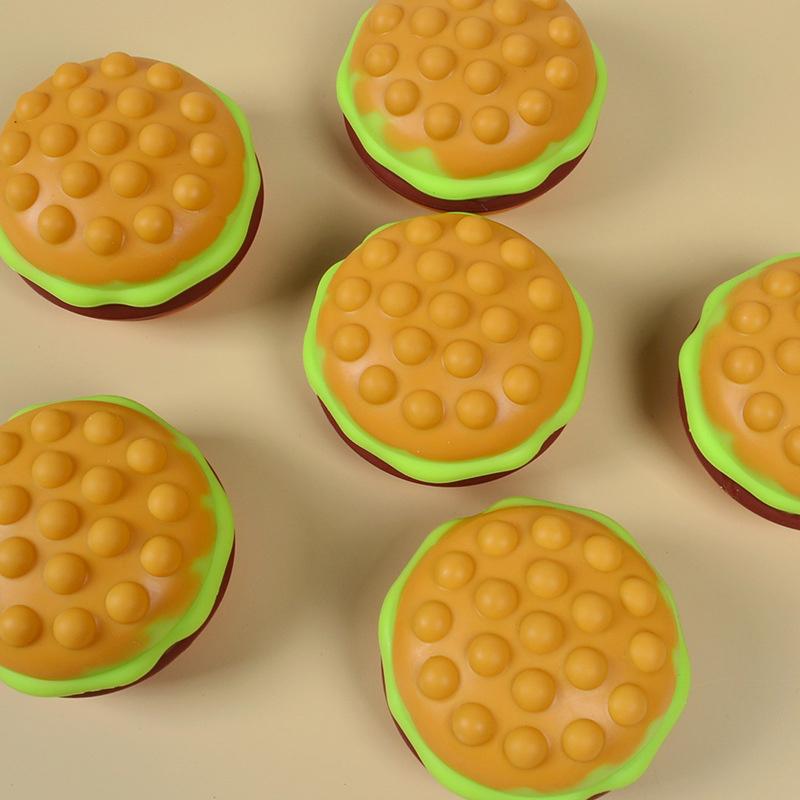 Hamburger Pop Fidget Toys Stress Balls for Kids Autism Sensory Toys Squeeze Toys Stress Relief Decompression Balls Kids Gift