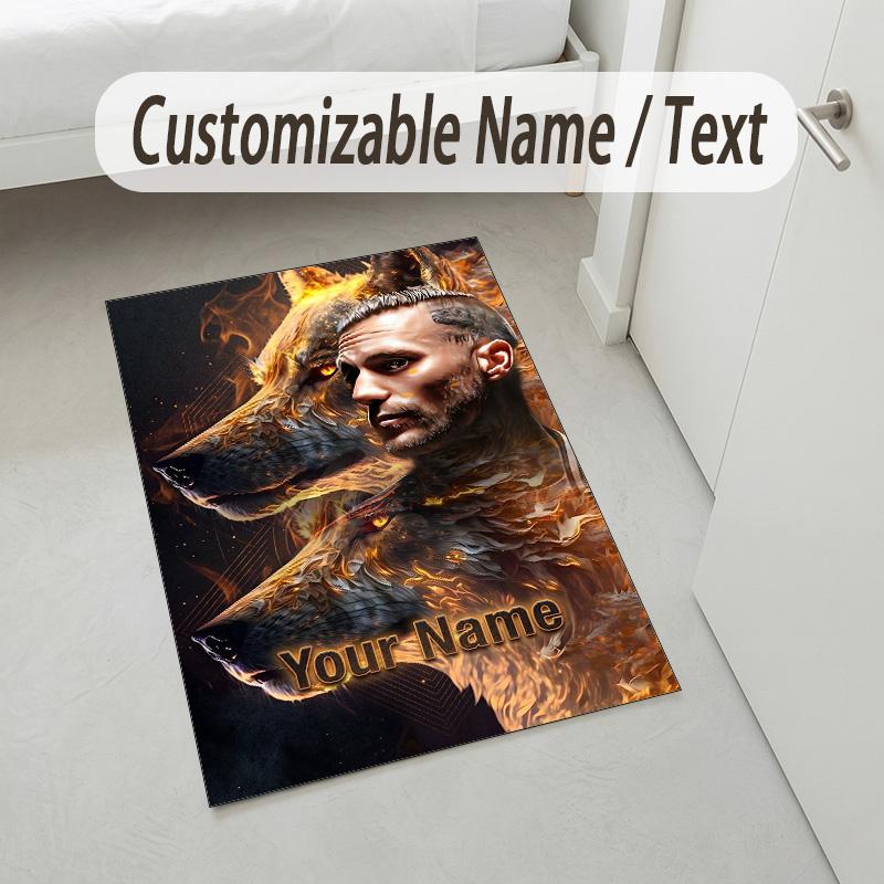 Personalized Crystal Velvet Carpet,Kontra K Custom Printed Name, Plush Area Rug For Home Indoor Decor