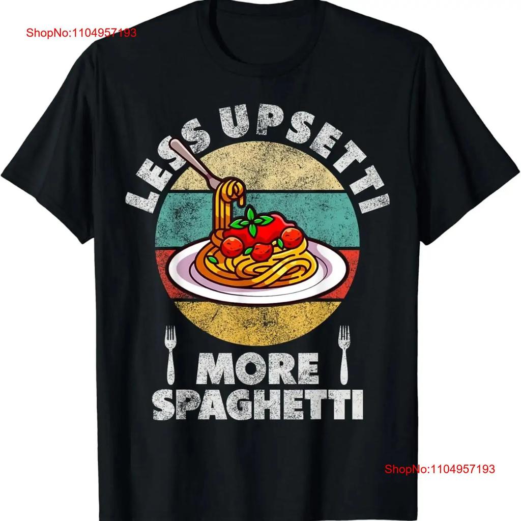 Less Upsetti More Spaghetti Funny Pasta s T Shirt vintage Washed streetwear designer clothes Unisex Comfortable