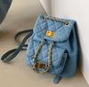 Schoolbag premium texture versatile diamond chain double shoulder small backpack fashion texture ins1011 spring and summer new women's bag