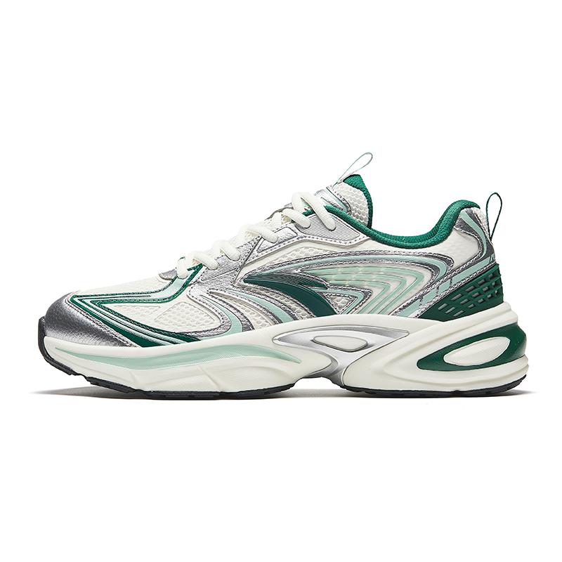 ANTA Men s Qianxi Retro Chunky Dad Shoes Off White Silver Green 112438893-2 40