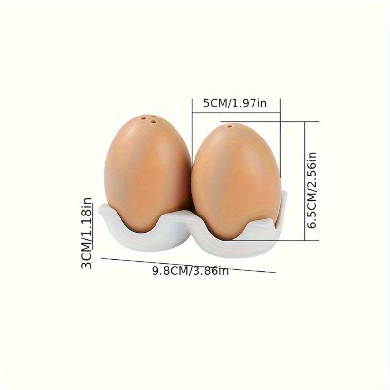 Egg Shaped Ceramic Flavoring Utensils Creative Ceramic Kitchen Household Eggs Grid Practical Kitchen Tools Seasoning Jar Bottles
