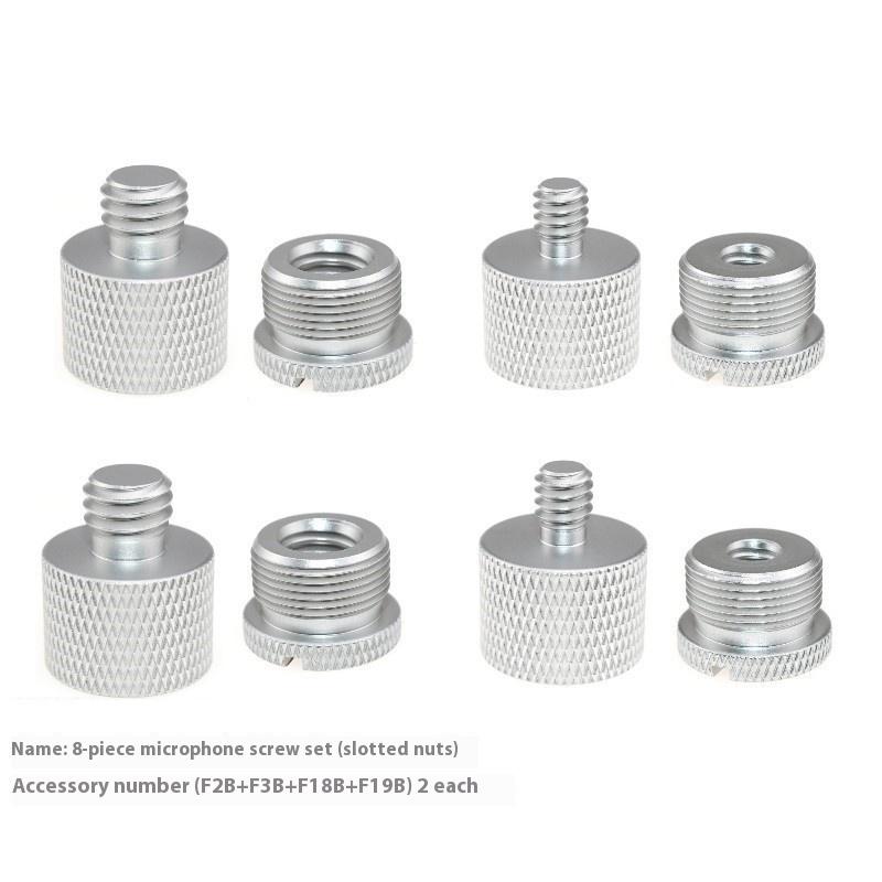 

8Pcs/Set Mic Stand Thread Adapter Set 1/4,3/8 Male To 5/8 Female Microphone Stand Fixing Screw Adapter Thread Microphone Adapter серебряный