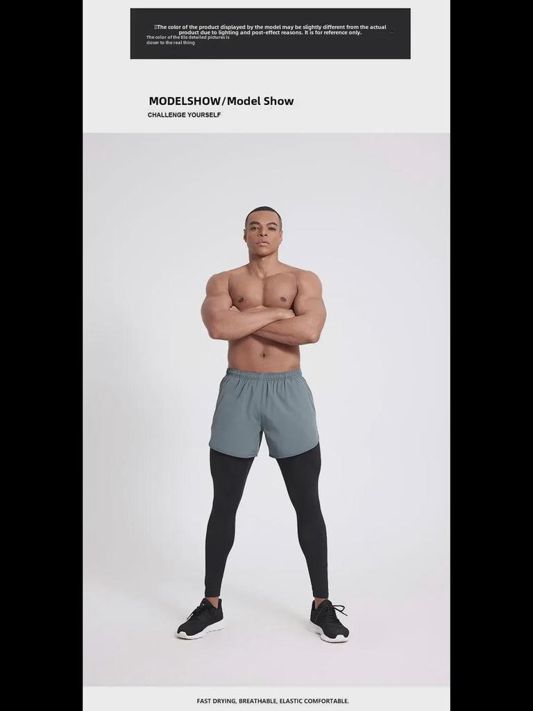 Чоловічі професійні шорти для марафону 2024 з підкладкою - Двошарові, 3-дюймові, Тренд фітнесу для легкої атлетики