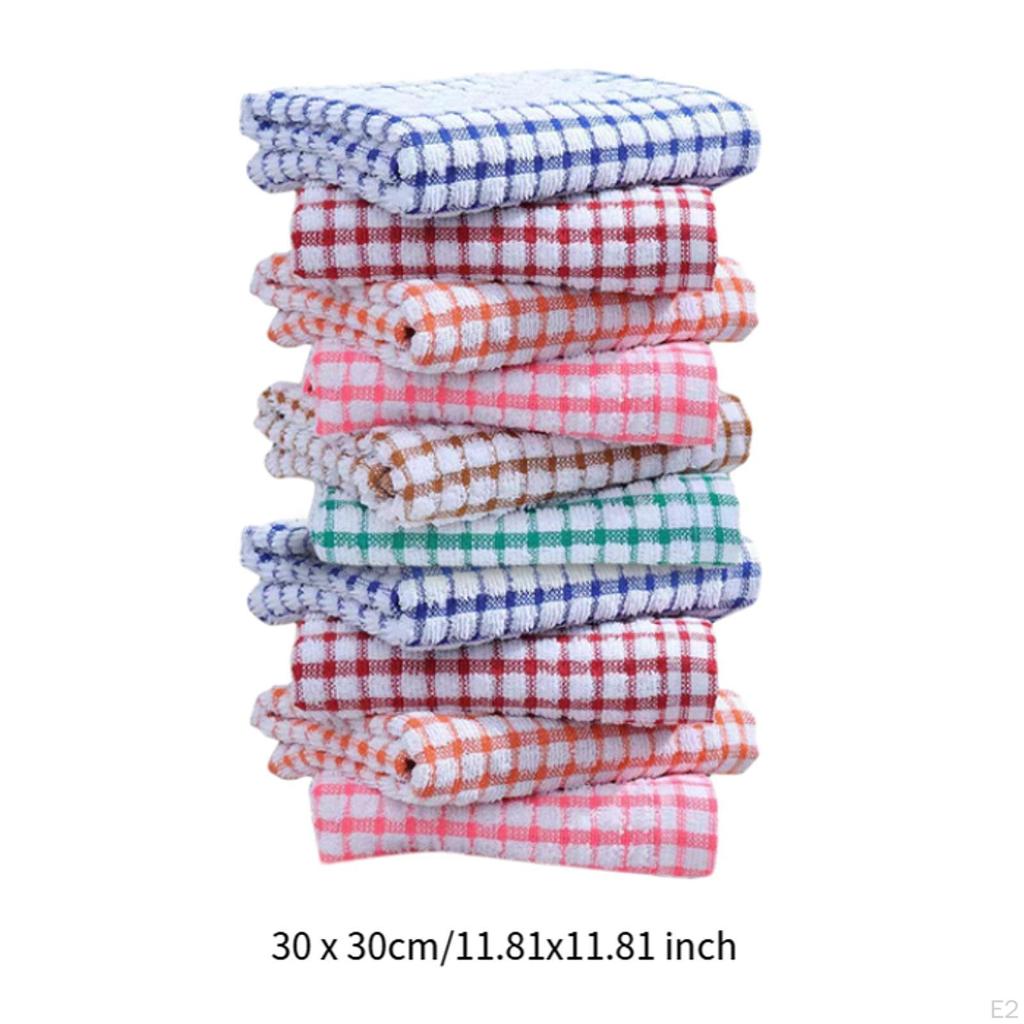 10x Kitchen Towels Dishcloth Multifunctional Comfortable Washable Hand Washcloths for Hotel