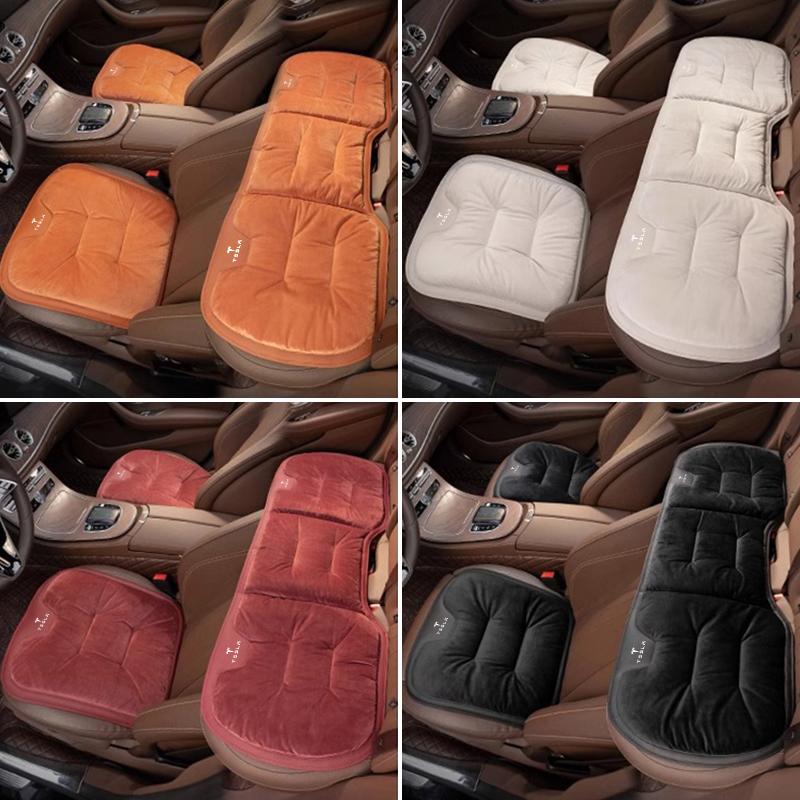 Car Seat Cover Cushion Soft Mat Velvet Plush Cushioning For Tesla Model-Y Model-3 Model-X Model-S Cybertruck Roadster SpaceX