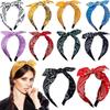 Bow Knot Women's Wide Headband Printed Hair Hoop Headwear Trendy Retro Polka Dot Hairband  Girls