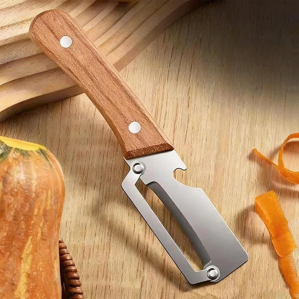 Multi-Functional Vegetable Peeler Wooden Handle Stainless Steel practical with Bottle Opener Peeling high quality Kitchen Tool