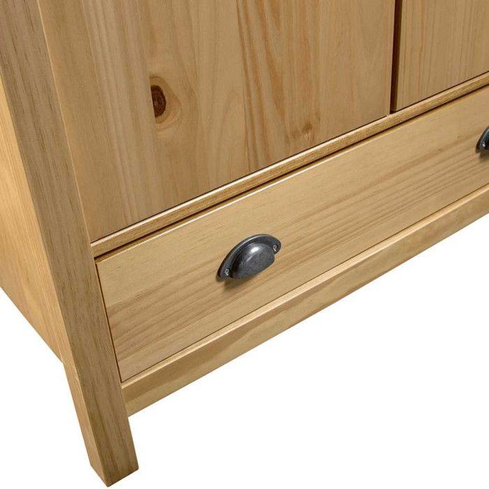 Armoire - VIDAXL - Hill - Bois massif - 2 portes - 1 tiroir - 170 cm