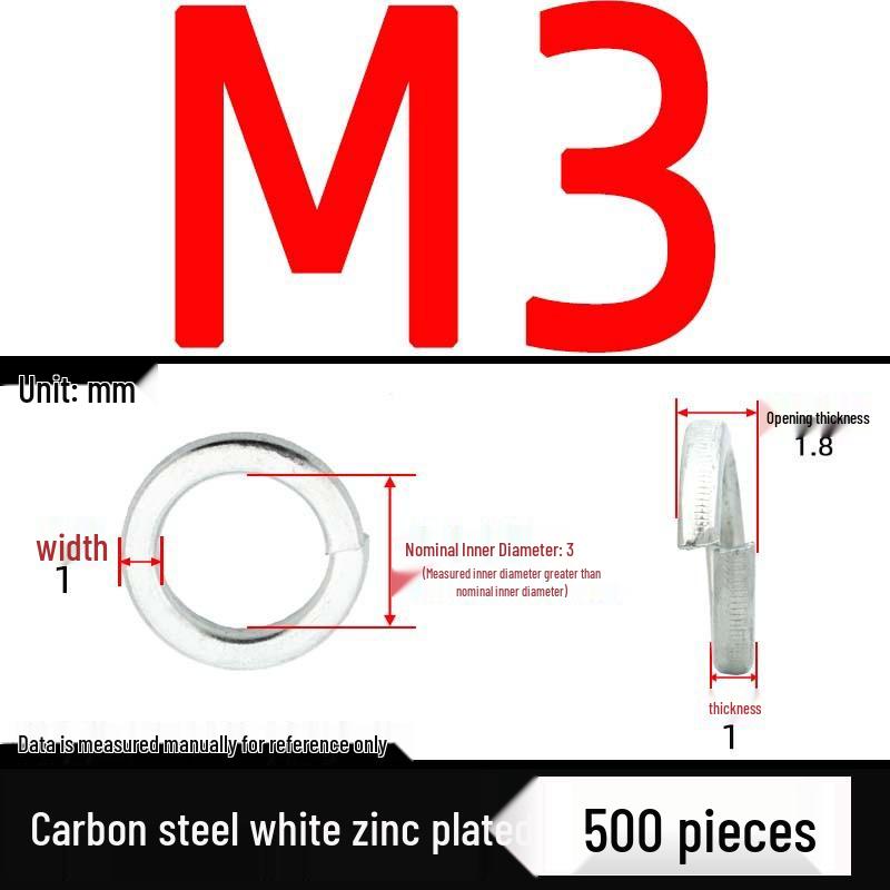 Galvanized Iron Spring Washers: Metal Elastic Open Washers for M3-M30
