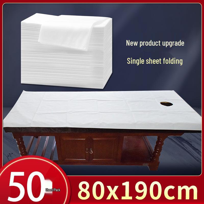 Waterproof Oilproof Disposable Bed Sheets with Hole - Non-Woven, Breathable, 100-Pack