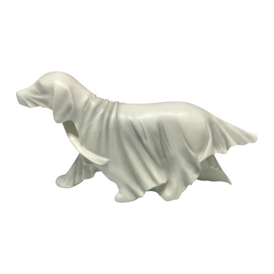 

Yousheng Halloween Ghost Dog Figurine Spooky White Dog with Cape Statue Decorative Resin Ornament for Home Office Halloween Decor Dog