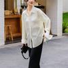 GMXIA Women's Shirt Summer Thin Cardigan Loose Shirt Jacket Ice Silk Sunscreen Clothing Top Long-sleeved Sun Shirt Tide