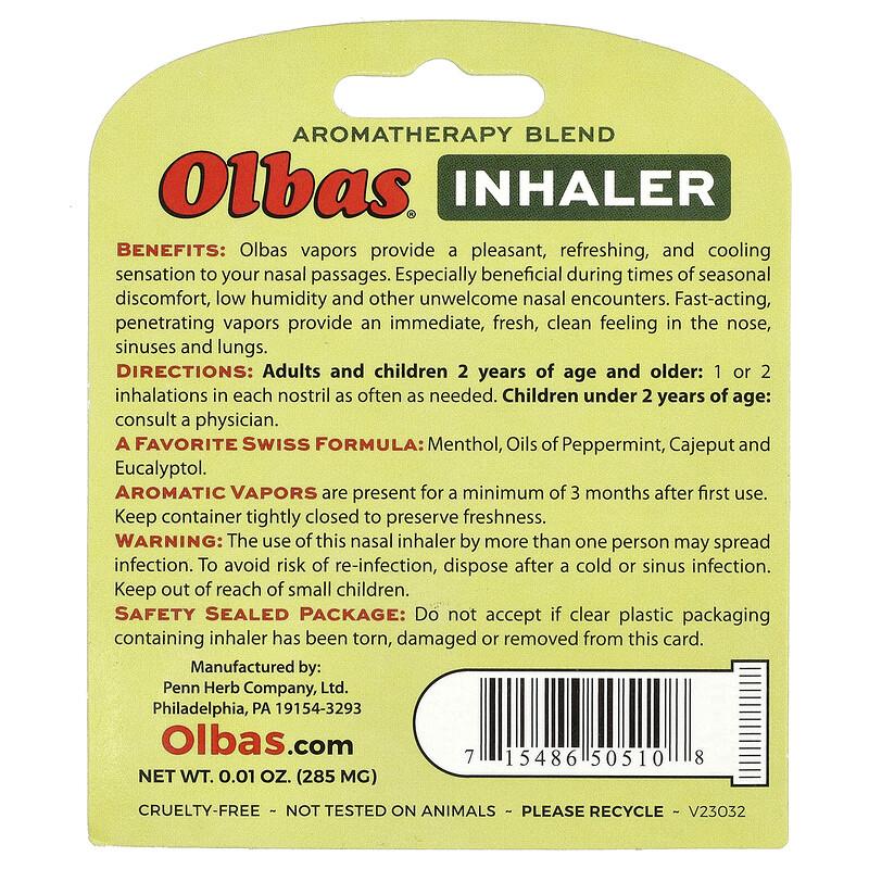 Inhaler, 0.01 Oz (285 Mg)