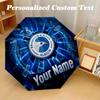 8 Rib Auto Folding Umbrella Brighton & Hove Albion Football Print Custom Name Text Portable Rain Gear