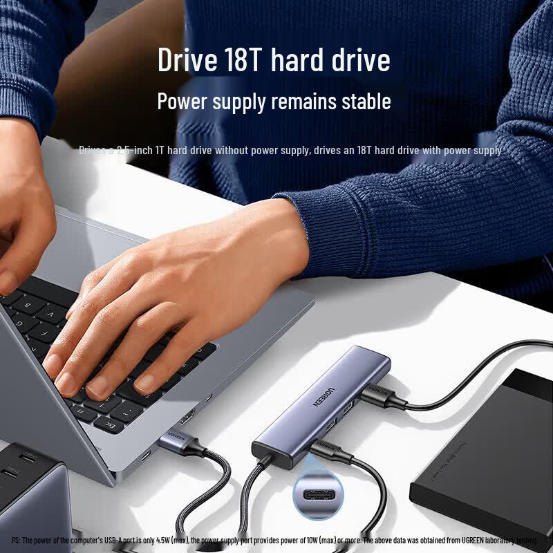 Ugreen USB 3.0 4-Port High-Speed Hub with Power Port