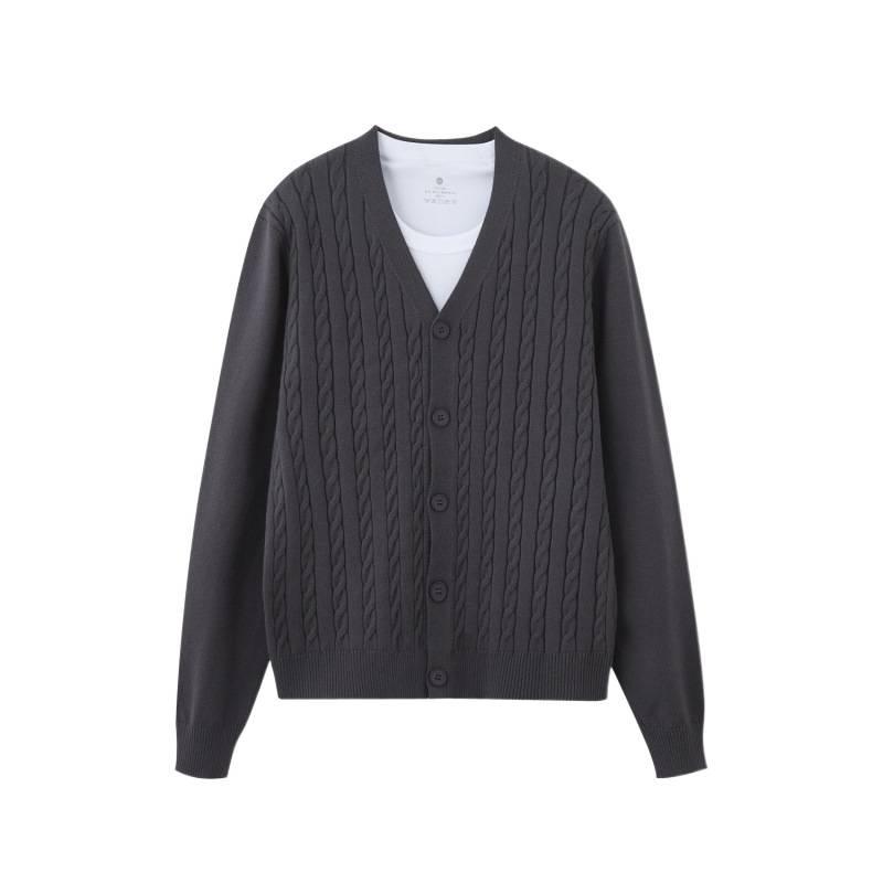 Light Luxury V-neck Knit Cardigan for Teens - Spring & Autumn Style