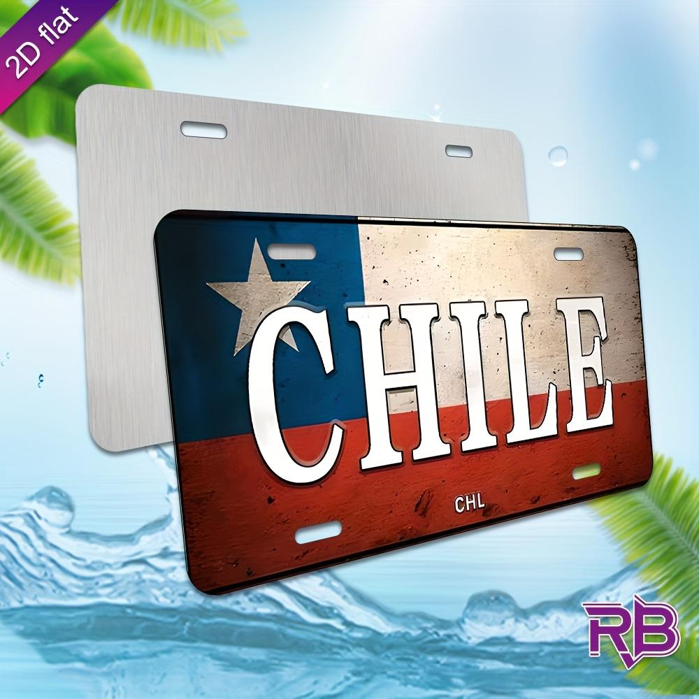 

D Flat pc Chilean Flag Metal Wall Art Sign Aluminum UV Printed Vintage Patriotic Decor (xcmxin) for IndoorOut 15x30cm(5.9x7.8inch)
