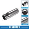 ABSOPRO Adjustable Exhaust Tailpipe for Car 67mm 220mm Muffler Stainless Silver Tone Trucks, 27-55mm Inlet, Outlet, Length, Bolt-On Tip, Steel,