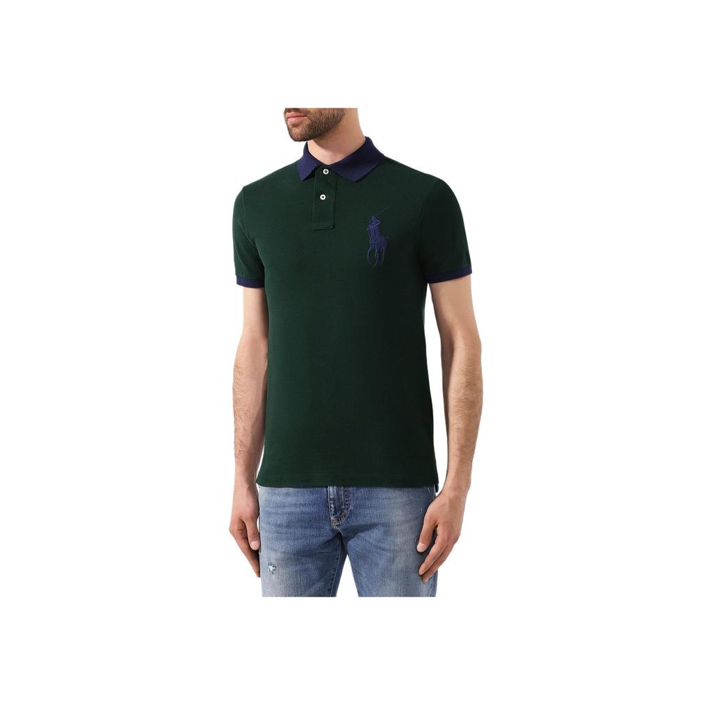Polo Ralph Lauren Big Pony Embroidered Straight Fit Casual Short Sleeve Polo Shirt Men Tops Green 710752866-005
