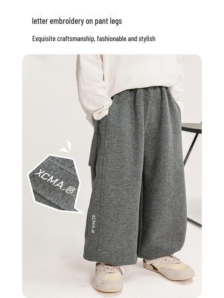 Autumn 2025 Korean Version Loose Knit Sweats: Fairy Tale Memory Big Boy Breathable Long Pants
