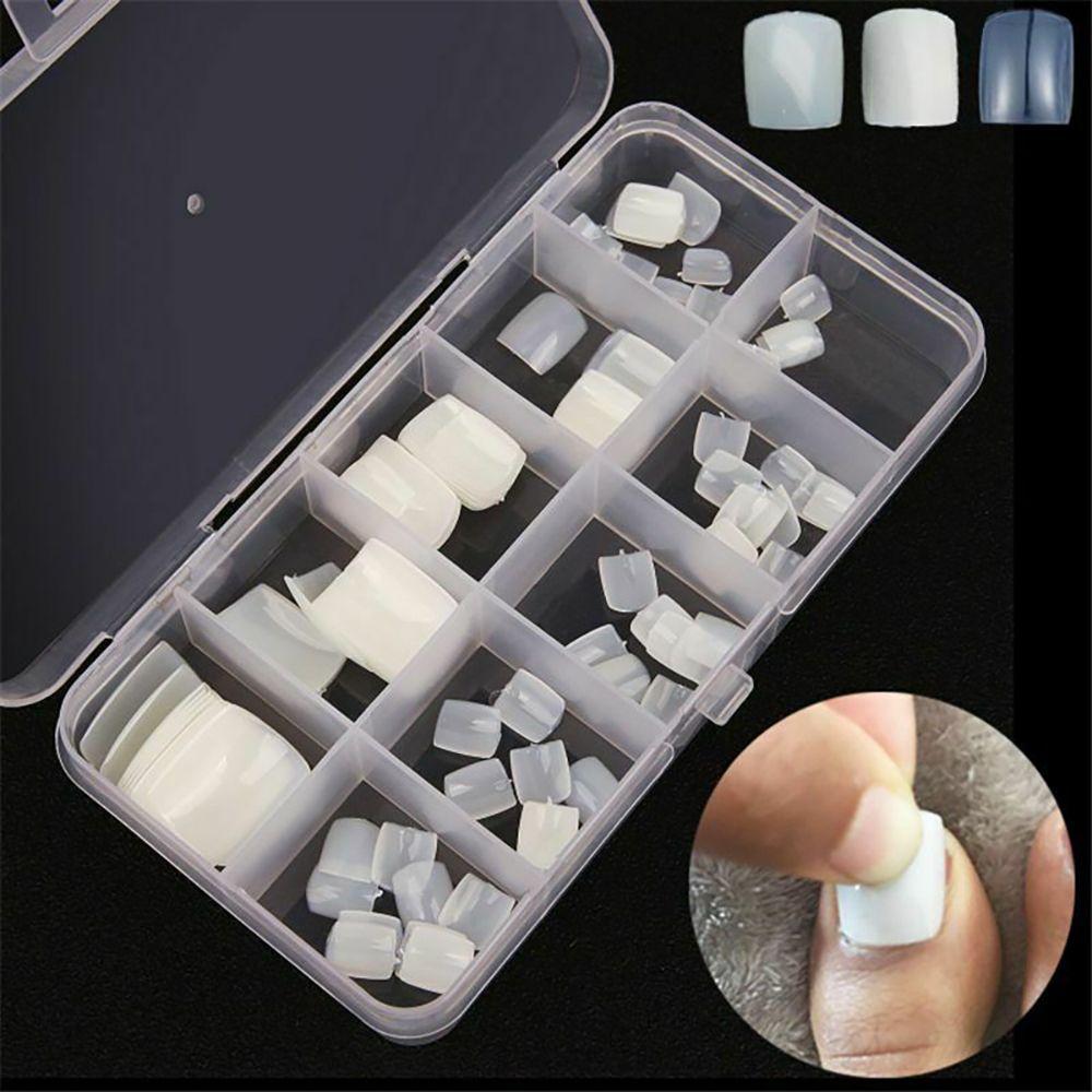 

100Pcs Acrylic Natural Artificial Toenail Manicure Nail Art Tips Foot Fake Nails Toe False Nails