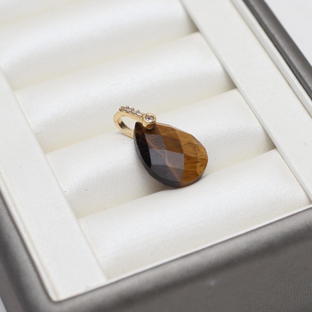 2PCS Faceted Design Gemstone Pendant Diamond Cut Faceted Crystal Pendant For Earring Craft