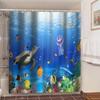 Seaside Sea Beach Sea Wave Coconut Tree Shower Curtains Bathroom Curtain Fabric Waterproof Polyester Bath Curtain With Hooks