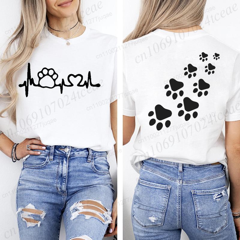 Cat Heart Women Print Tshirt Girl Short Sleeve Crew Neck TShirts Casual Top for Summer  Spring Cat Lover Womens Clothing
