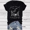 Women's Art Crow and Book Design Print Casual Short-sleeved Round-neck T-shirt