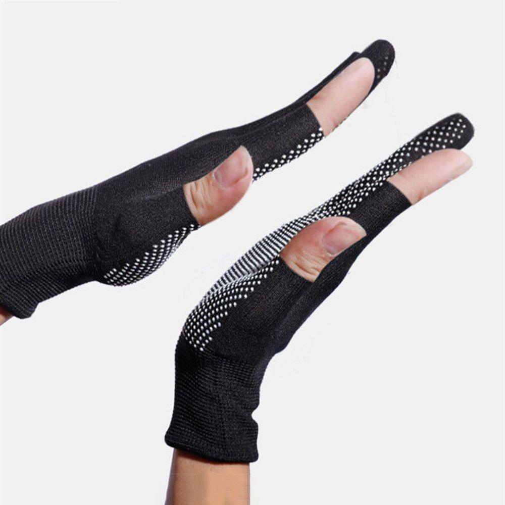 Solid Color Sun Protection Men Elastic Gloves Non-slip Mittens Nylon Gloves Half Finger Gloves