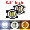 3.5 Inch / 4 Inch LED Fog Light DRL Round Angel Eyes Assembly White And Yellow Light Auto Car Fog Lamp