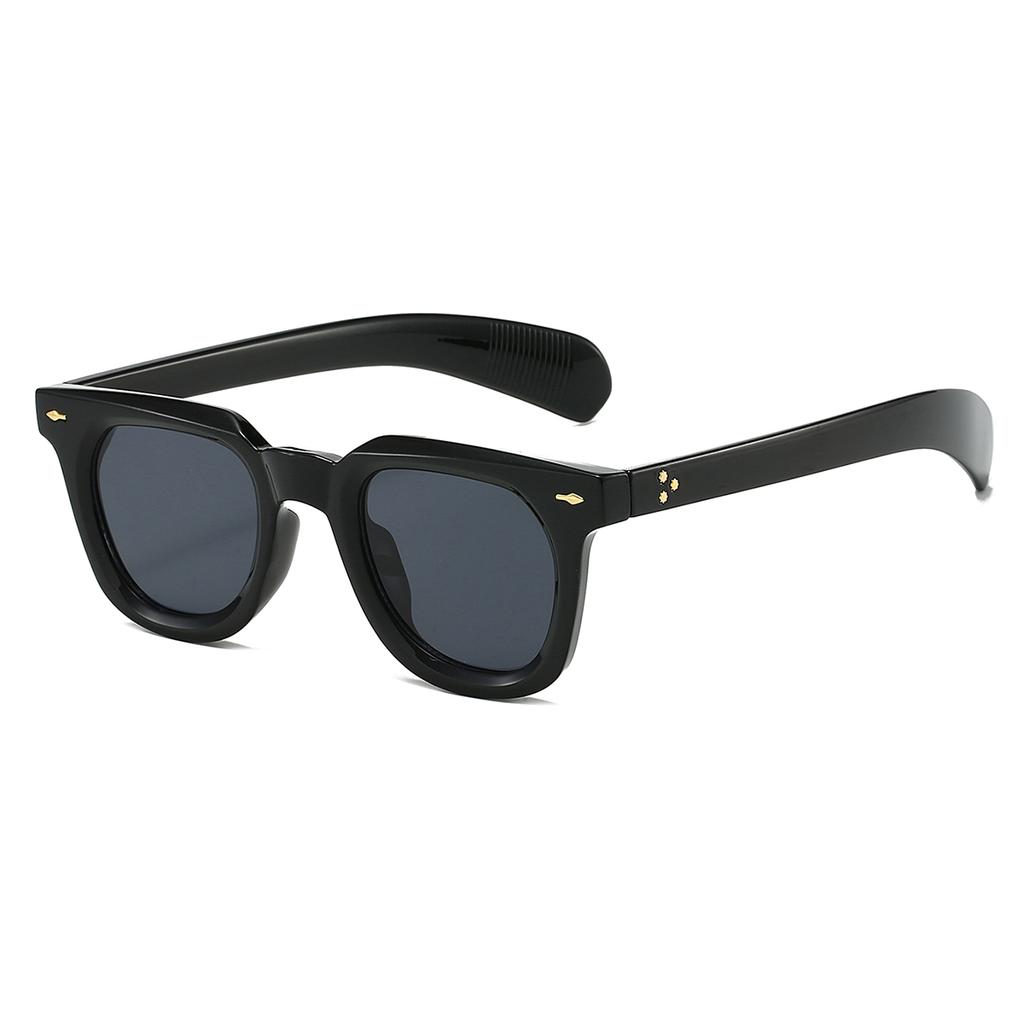KAMMPT Women's Retro Square Rivets Shades for Decor Hip Pop Punk Trends Hiking Sunglasses Trendy Solid Color Men Sun Glasses
