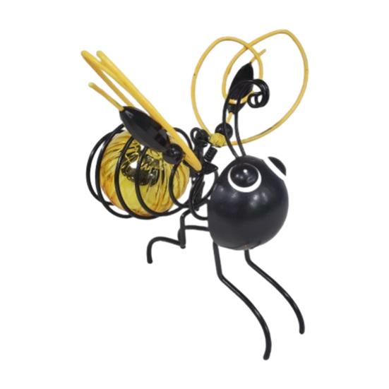 

Solar Hanging Bee Light Outdoor Metal Bee Figurine Garden Decoration Waterproof Solar Powered Bee Light for Patio Yard Balcony Fence Porch золотистый
