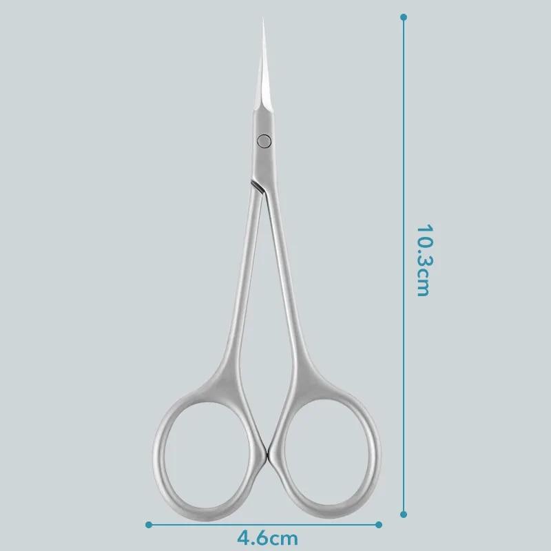 Forbici per cuticole in acciaio inossidabile Rimozione della pelle morta per unghie Tagliatori di arte Forbici per unghie russe Forbici per manicure con punta curva