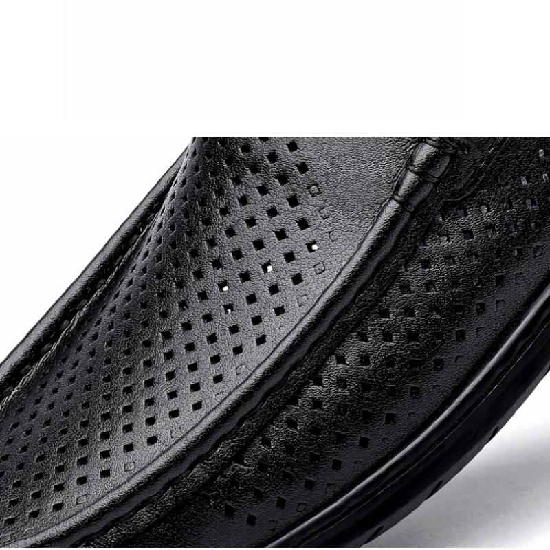 Men's Leather Shoes Slip On Casual Shoes Outdoor Moccasins Summer Loafers Driving Shoes
