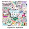 100 Mental Health Doodle Stickers: English Slogans for Water Bottles, Phone Cases, and Computers
