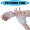 Elegant Pearl Decors Hand Sleeves Ruffle Lace Arm Sleeves Korean Wrist Cuffs For Weddings Parties And Photography