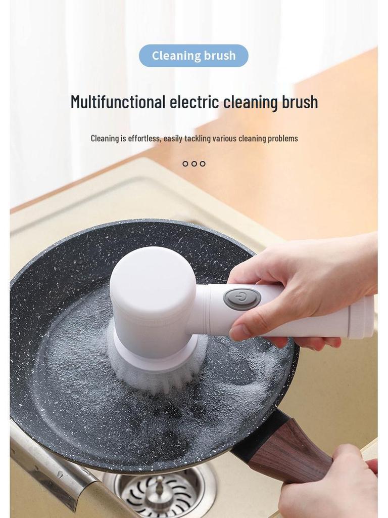 5-Piece Multifunctional Electric Cleaning and Dishwashing Brush Set
