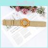 Waist Rope Weave Bamboo Kno Imitation Woven Round Buckle Women Waist Belt Gift