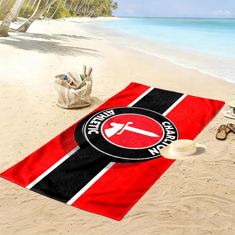 Charlton Athletic FC Tryckt Strandhandduk, Stor Mjuk Snabbtorkande Handduk för Strand Camping Simning