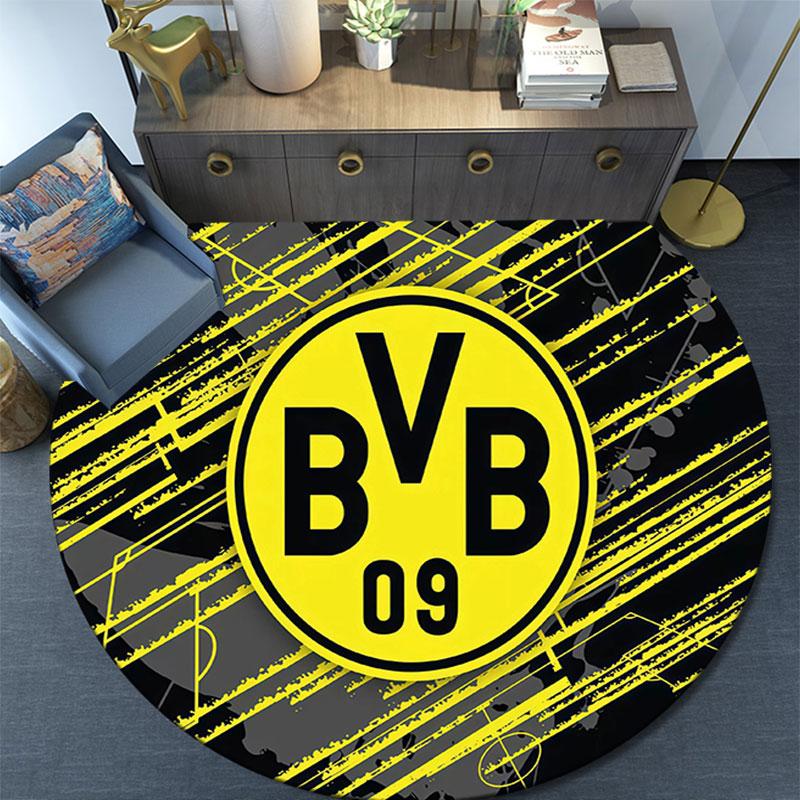 Borussia Dortmund2,Runder Teppich,Teppich für Wohnzimmer Schlafzimmer Sofa Spielzimmer Dekor,Rutschfeste Bodenmatte