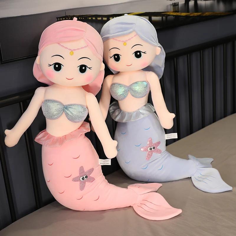 Multi Size Kawaii Mermaid Plush Toys Soft Animal Pillow Stuffed Toy Princess Dolls Children Boys and Girls Birthday Gifts Decor