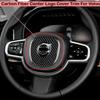 Carbon Fiber Car Steering Wheel Center  Panel Cover Trim For Volvo XC60 2018 XC90 S90 V90 Auto Sticker Interior Accessories