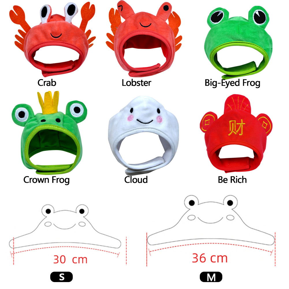 Cute Crab Frog Pet Hat, Puppy Dress Up Costume, Christmas Cosplay, Warm Headwear, Dogs Hats, Lovely Style