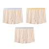 Men's Natural Color Cotton Antibacterial Boxer Briefs 3-Pack